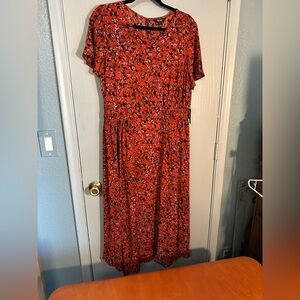 Simply Vera Wang maxi dress, lined, unique gathers in each side, L, NWT